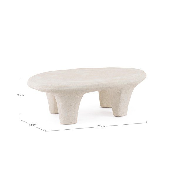 Măsuță de cafea crem din polirășină 62x102 cm Albin – Bizzotto-image-3