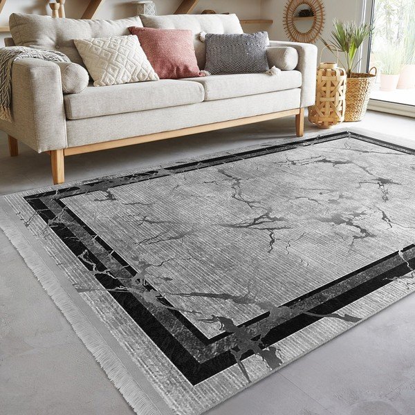 Covor gri de tip traversă 80x200 cm – Mila Home-image-2