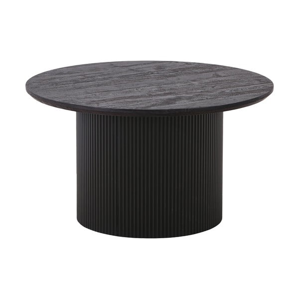 Măsuță de cafea maro închis rotundă cu aspect de lemn de plop ø 80 cm Boavista – House Nordic