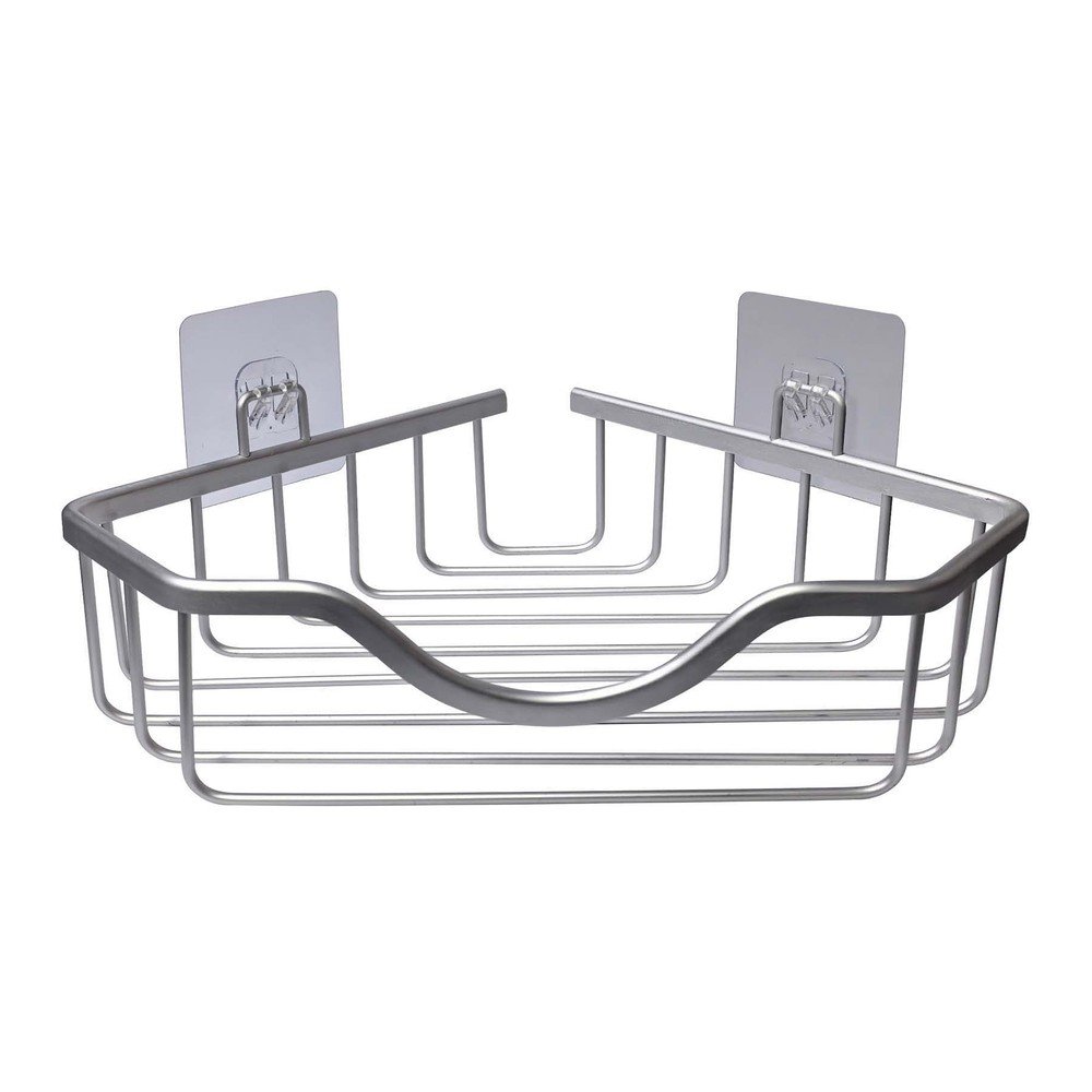 Raft pentru baie argintiu lucios autoadeziv/pentru colț din aluminiu Filaire Aluminium – douceur d'intérieur