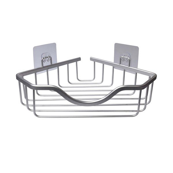 Raft pentru baie argintiu lucios autoadeziv/pentru colț din aluminiu Filaire Aluminium – douceur d'intérieur