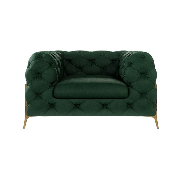 Fotoliu verde închis cu tapițerie din catifea Chelsea Bis – Ropez-image-2