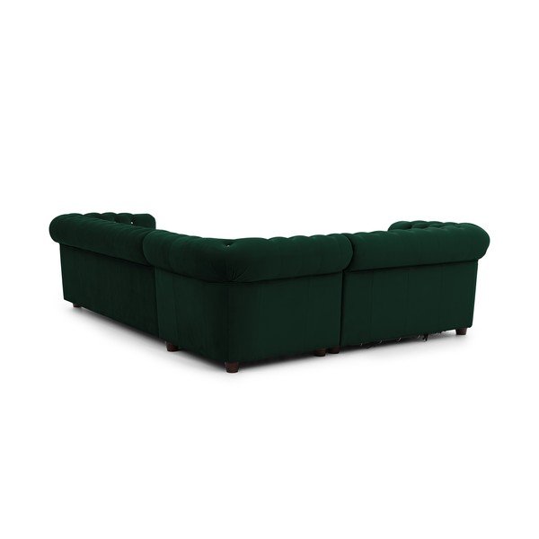 Colțar verde extensibil cu tapițerie din catifea (cu colț pe partea stângă/în formă de ”L”) York Blik – Ropez-image-3