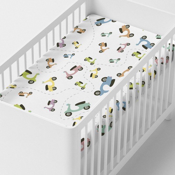 Cearșaf din bumbac pentru copii Happynois Summer Time, 140 x 70 cm-image-1