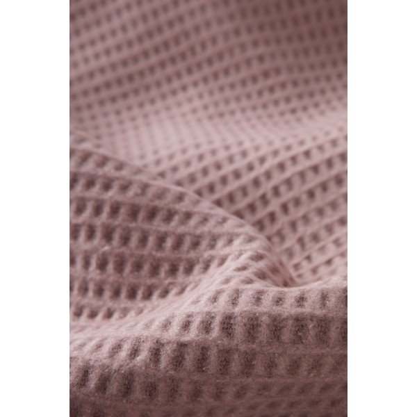 Pătură roz din amestec de bumbac 140x180 cm Basics Waffle – Euromant-image-2