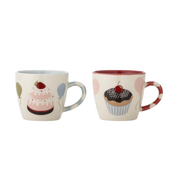 Căni pentru copii crem 2 buc. din gresie 200 ml Darby – Bloomingville Mini