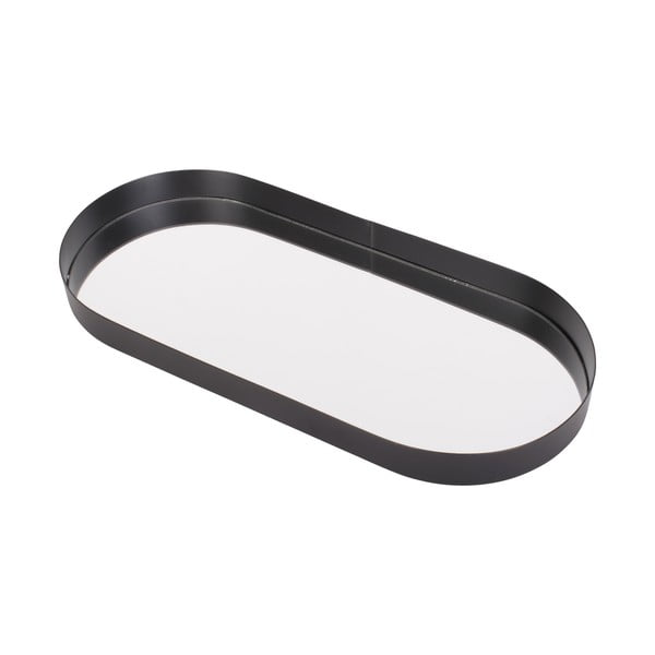 Tavă cu oglindă PT LIVING Oval, lățime 18 cm, negru