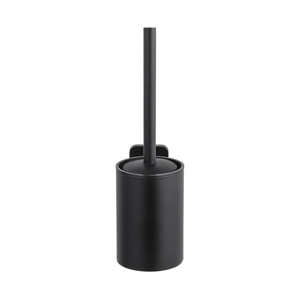 Perie de WC negru-mat autoadezivă cu Turbo-Loc din oțel inoxidabil Porto – Wenko