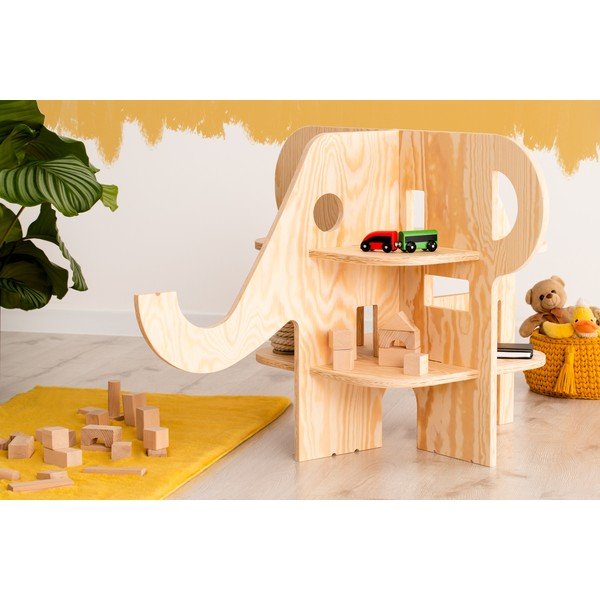 Bibliotecă pentru copii în decor de pin în culoare naturală 90x60 cm Elephant - Adeko