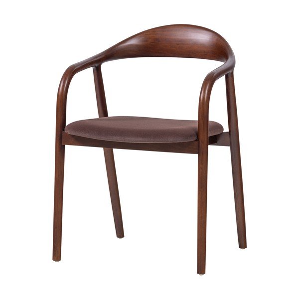 Scaun de dining maro cu cotiere din lemn de fag Bran – WOOOD