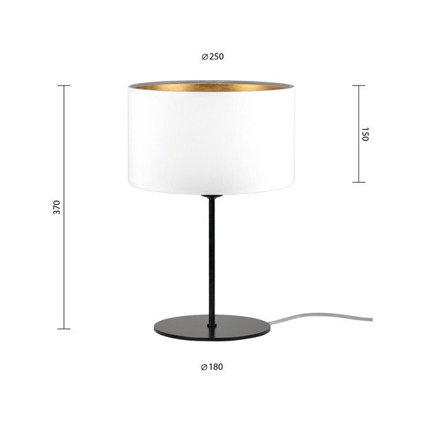 Veioză cu detaliu auriu Sotto Luce Tres S, ⌀ 25 cm, alb-image-2