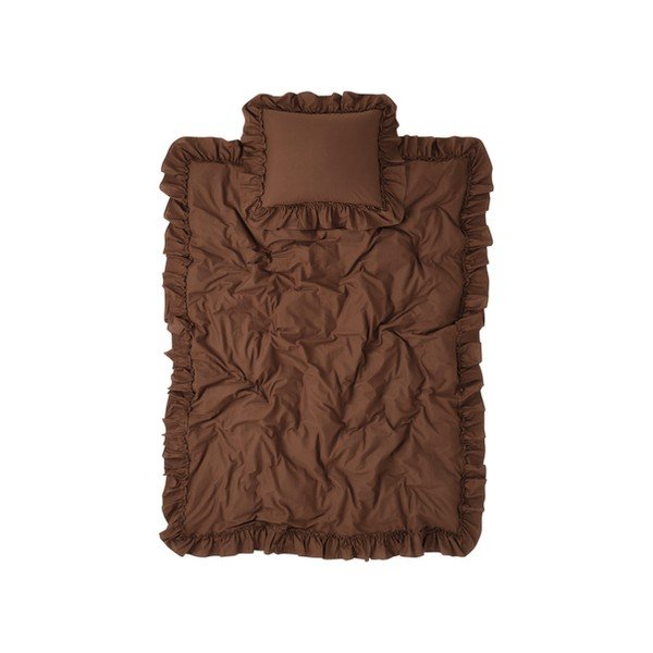 Lenjerie de pat maro din bumbac organic pentru pat de o persoană 150x200 cm Juliette – Ellos Home