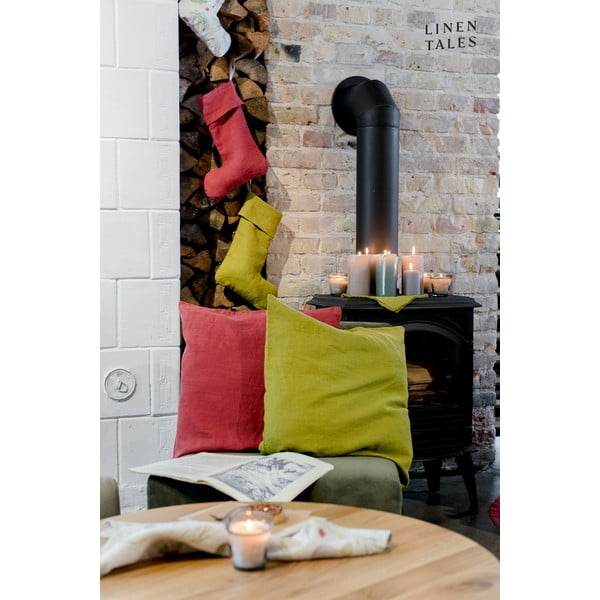 Decorațiune ciorap de Crăciun din material textil Red Pear – Linen Tales-image-4