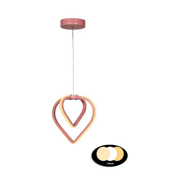 Lustră roz LED din metal ø 22 cm Sevinc – Squid Lighting-image-2