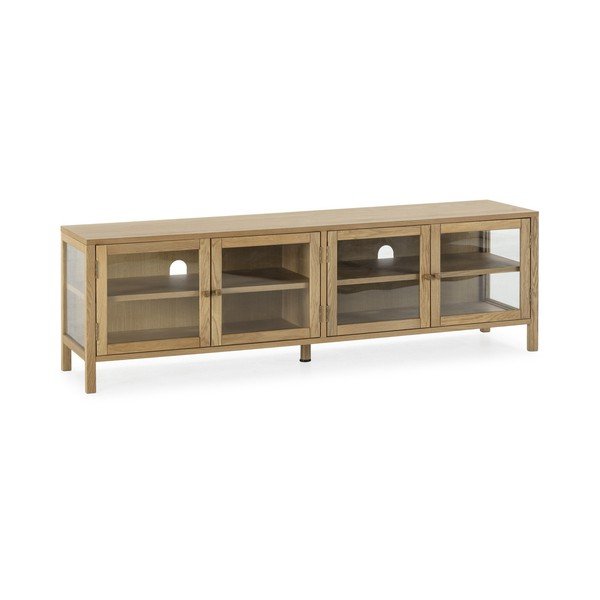 Comodă TV în culoare naturală cu aspect de lemn de stejar 160x50x40 cm Ceci – MOME-image-3
