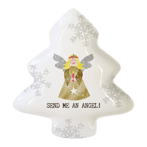 Tavă decorativă cu motive de Crăciun PPD Send Me An Angel, 12,5 x 15 cm