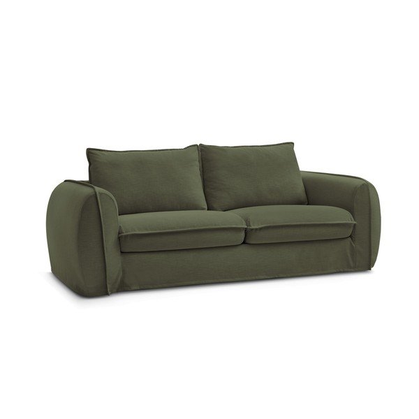 Canapea verde pentru dormitul zilnic/extensibilă 216 cm Archimede – Bobochic Paris-image-3