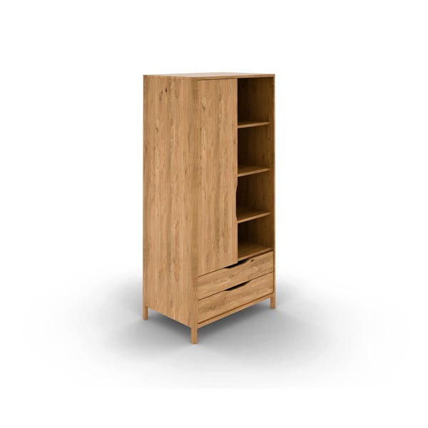 Șifonier în culoare naturală din lemn   de stejar 90x188 cm Twig – The Beds-image-2