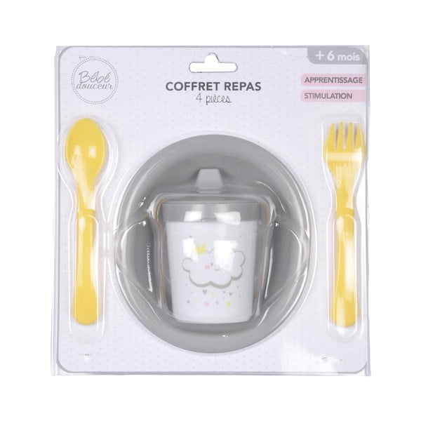 Set de veselă pentru copii 4 buc. din plastic Cloud – Bébé Douceur-image-1