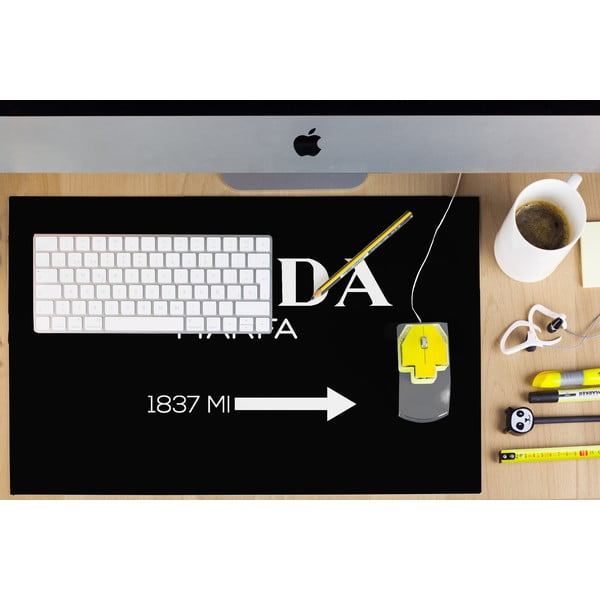 Pad pentru tastatură și mouse Little Nice Things Prada, 55 x 35 cm, negru-image-1