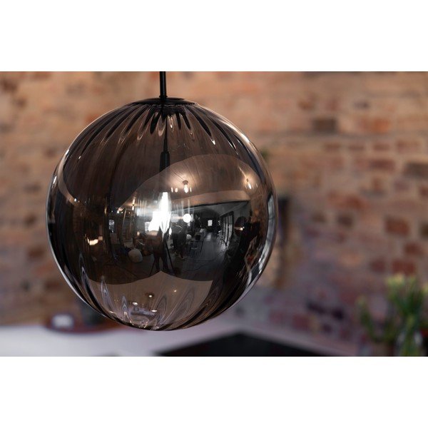 Lustră neagră cu abajur din sticlă ø 35 cm Fengari – Markslöjd-image-1