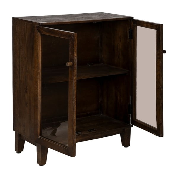 Vitrină maro din lemn de mango 80x100x40 cm Ravi – Ixia-image-2