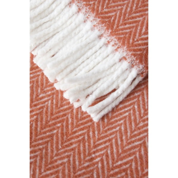 Pled din amestec de bumbac Euromant Skyline, 140 x 180 cm, roșu teracotă-image-2