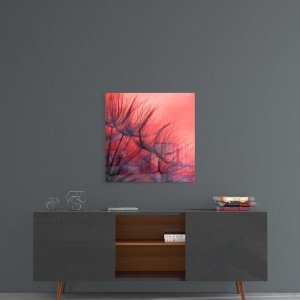 Tablou din sticlă Insigne Red Dandelion, 40 x 40 cm-image-1