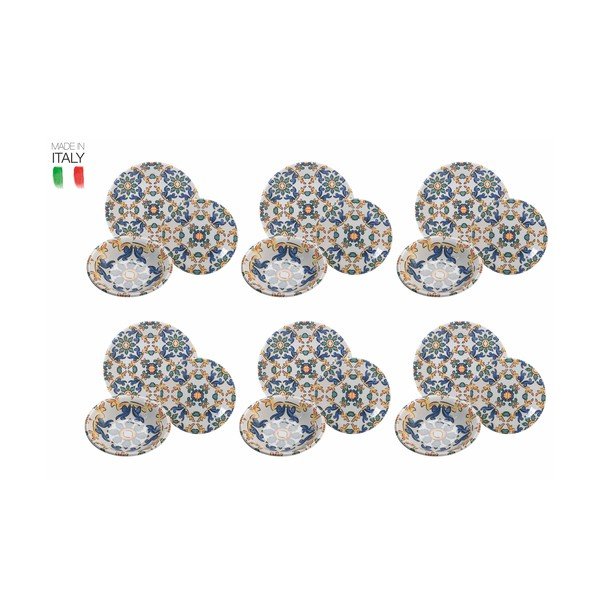 Set 18 farfurii din ceramică VDE Tivoli 1996 Palermo, multicolor-image-2