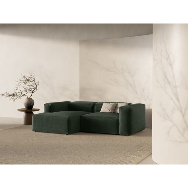 Colțar verde (cu colț pe partea stângă/cu șezlong) Bergamo – Cosmopolitan Design-image-1