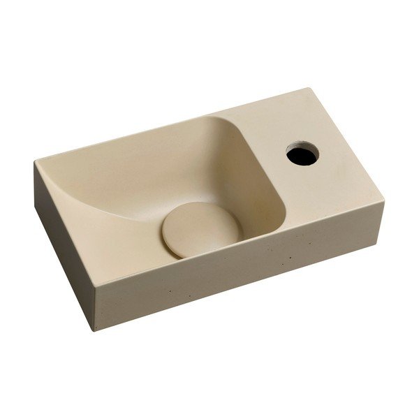 Chiuvetă mică pentru WC crem din beton 31x17 cm Piccolino – Sapho