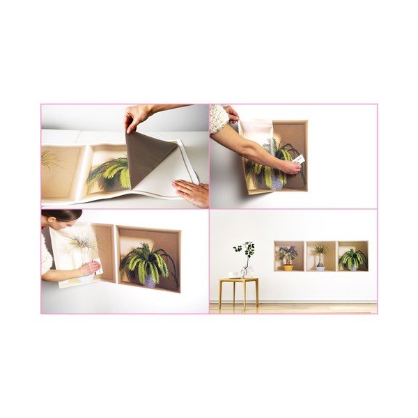 Set 3 autocolante Ambiance cu efect 3D Ambiance Cactus-image-2