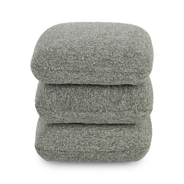 Puf verde cu tapițerie din țesătură bouclé Antara – Bizzotto-image-3