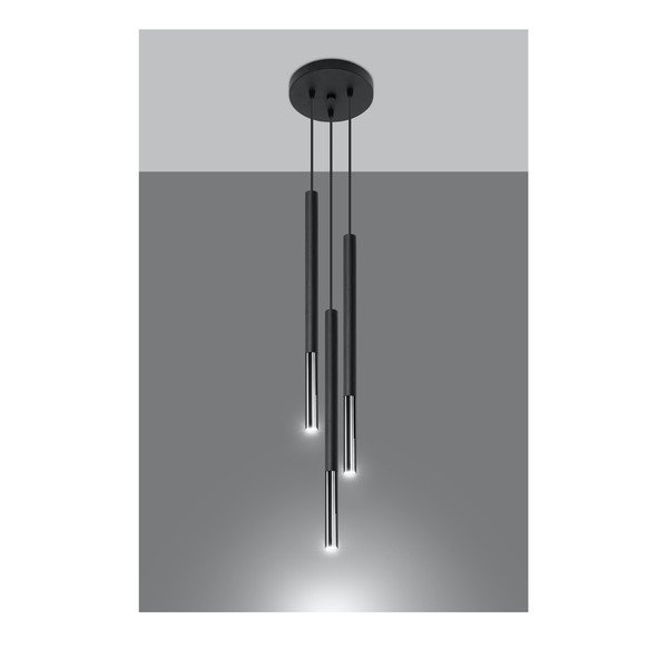 Lustră neagră/argintie din metal ø 20 cm Asarot – Sollux-image-2