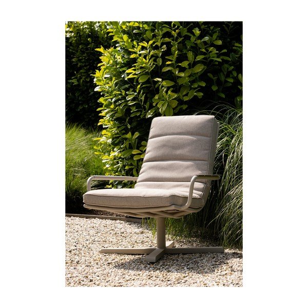 Fotoliu de grădină gri deschis din metal Coosa – Exotan-image-1