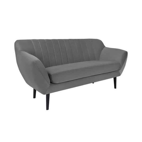 Canapea cu 2 locuri și picioare negre Mazzini Sofas Toscane, gri-image-3