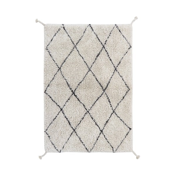 Covor crem lavabil/țesut manual din bumbac 70x100 cm Mini Bereber – Lorena Canals