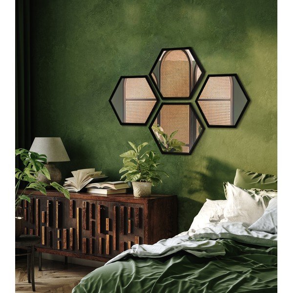 Oglinzi 4 buc. de perete 35x40 cm Heksagon – knor-image-1