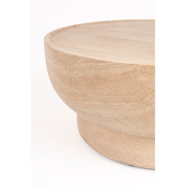 Măsuță de cafea în culoare naturală rotundă cu aspect de piatră ø 80 cm Noble – Zuiver-image-3