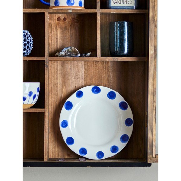 Farfurii albe/albastre 3 buc. pentru desert  din gresie ø 22 cm Linora – Bloomingville-image-4