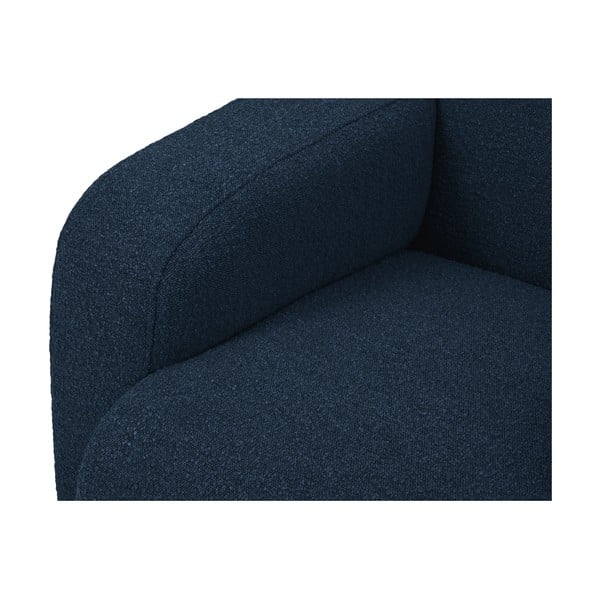 Colțar albastru închis cu tapițerie din stofă bouclé (colț dreapta) Molino – Micadoni Home-image-1
