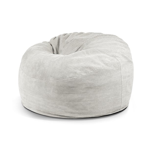 Fotoliu bean bag crem cu tapițerie din catifea reiată Om 110 – SLOWDOWN