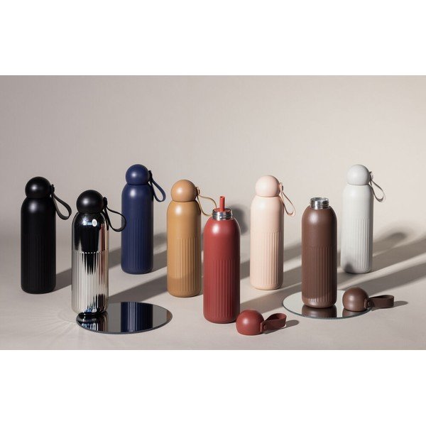Sticlă termică argintie cu pai din oțel inoxidabil 500 ml Tekla – Sagaform-image-4
