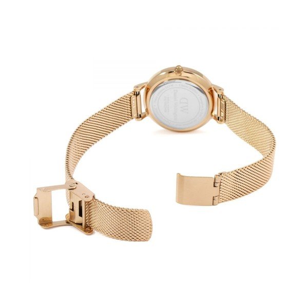 Ceas de damă Daniel Wellington Petite Mel, ⌀ 28 mm, alb-roz auriu-image-4