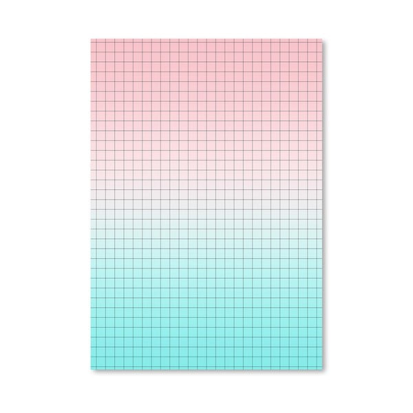 Poster Americanflat Pink And Light Blue Geometry, 30 x 42 cm