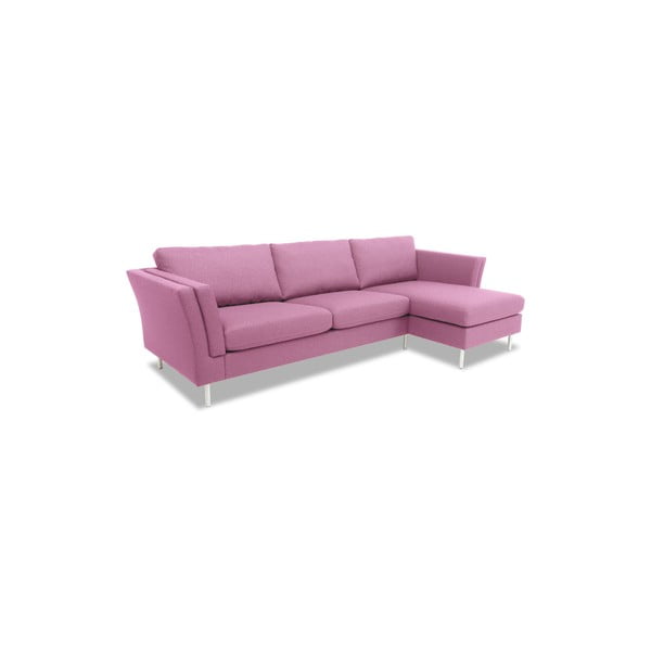 Canapea cu șezlong pe partea dreaptă Vivonia Connor, roz