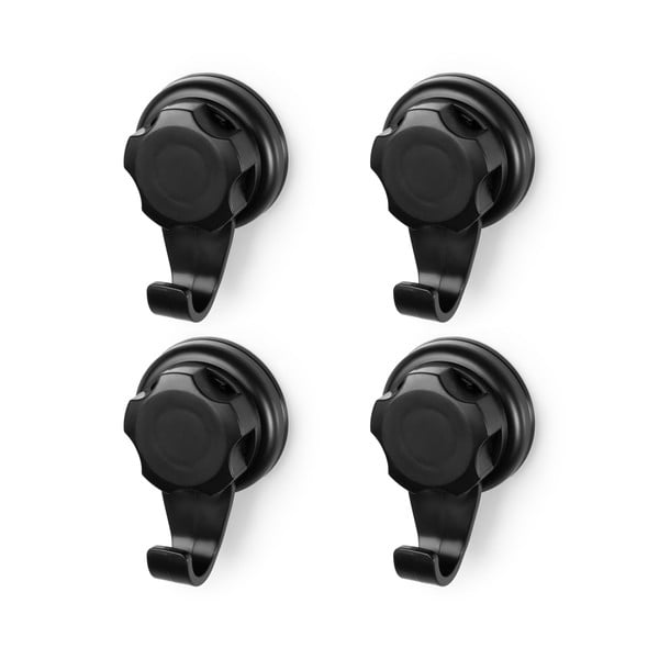 Cârlige negre 4 buc. autoadezive din plastic Bestlock – Compactor