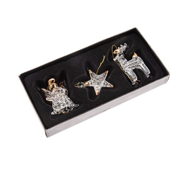 Ornamente de Crăciun 3 buc. din sticlă 9 cm – Dakls
