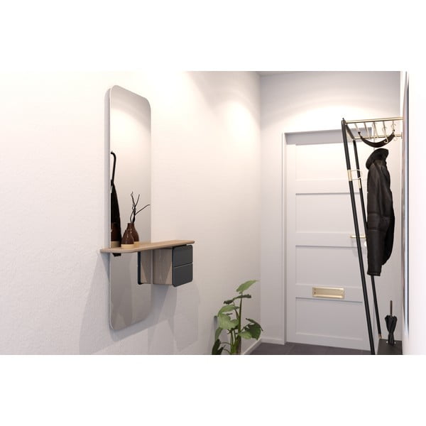 Set pentru hol gri antracit/în culoare naturală cu aspect de lemn de stejar One More Look – UMAGE-image-4