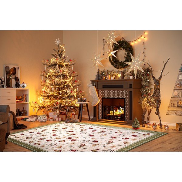 Covor verde din amestec de bumbac 160x230 cm cu model de Crăciun Toy's Delight Green Christmas – Villeroy&Boch-image-1